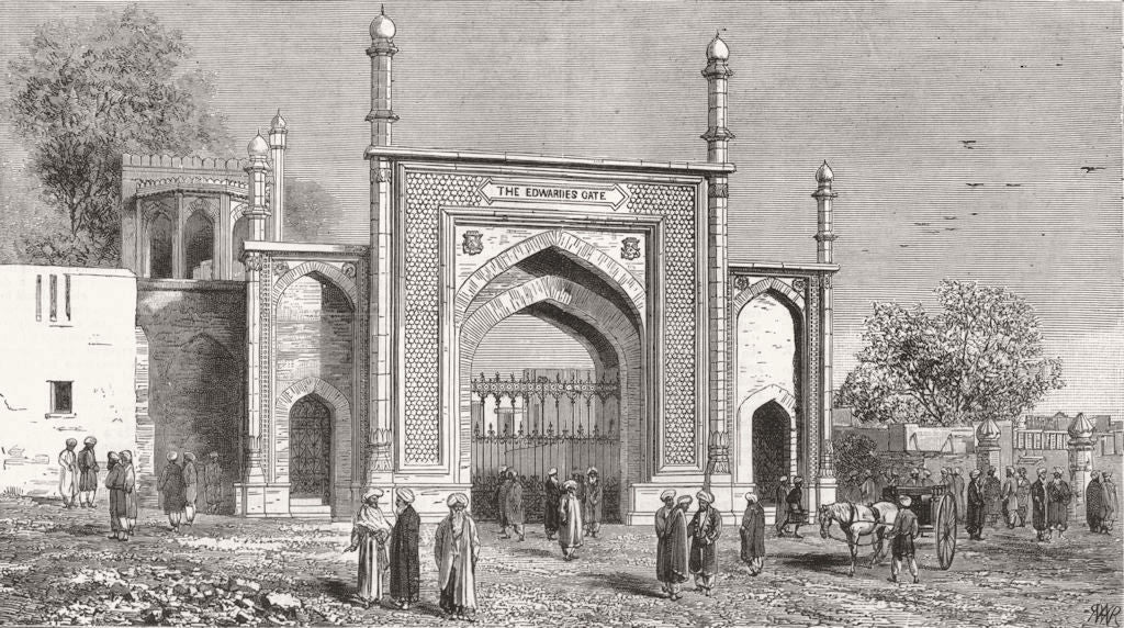 PAKISTAN.Gateway at Peshawar,built to memory of Sir Herbert Edwardes,C S I 1883